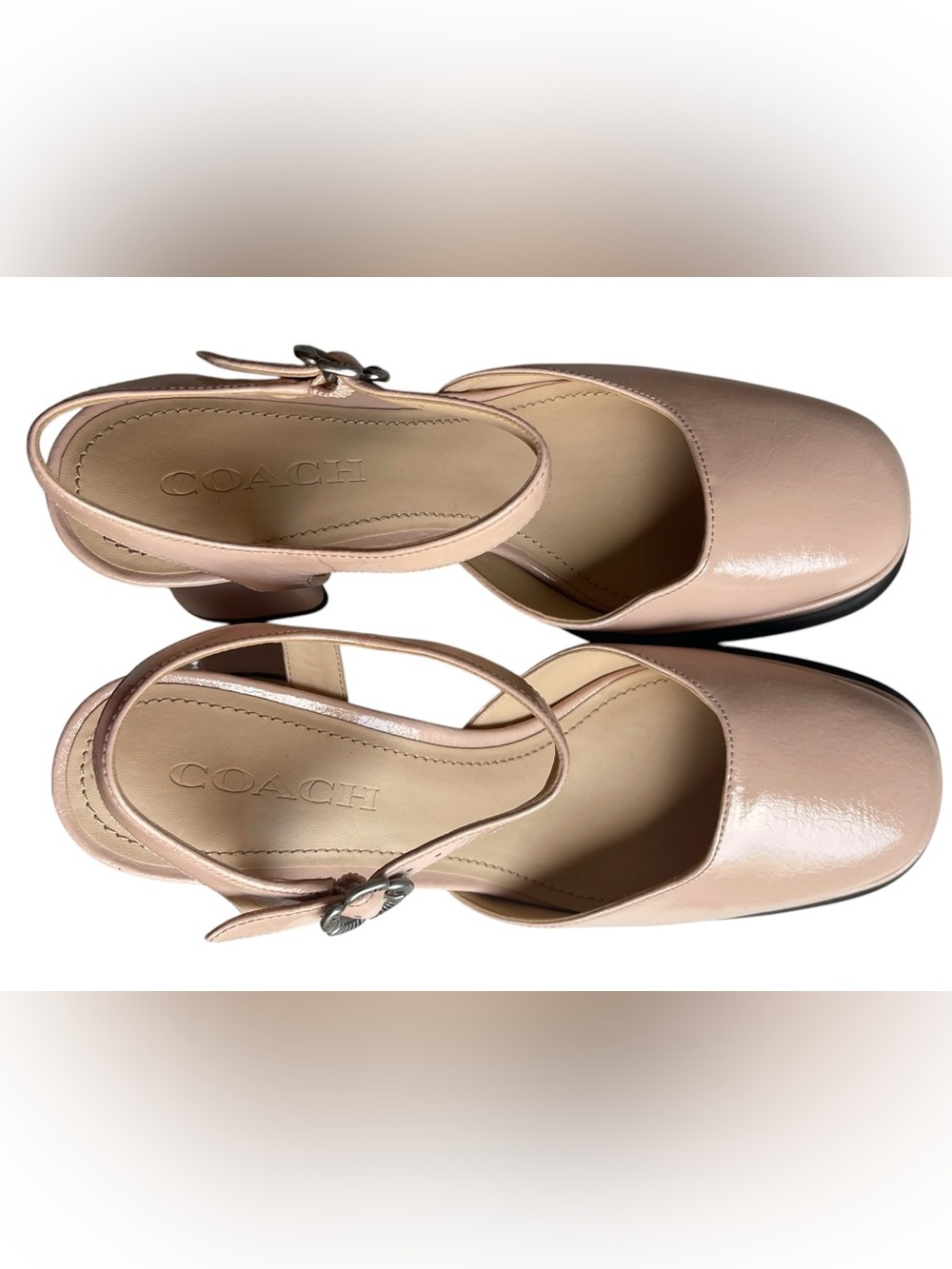 Coach Blush Pink Patent Leather Mary Jane Heels - Picture 6 of 11